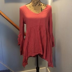 Cupio Rosecrush Bell Sleeves Pullover Top Medium